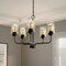 Designers Fountain Logan 5 Light Transitional Matte Black with Clear Seedy Glass Shades Chandelier For Dining Rooms 96485-MB - alternate 2